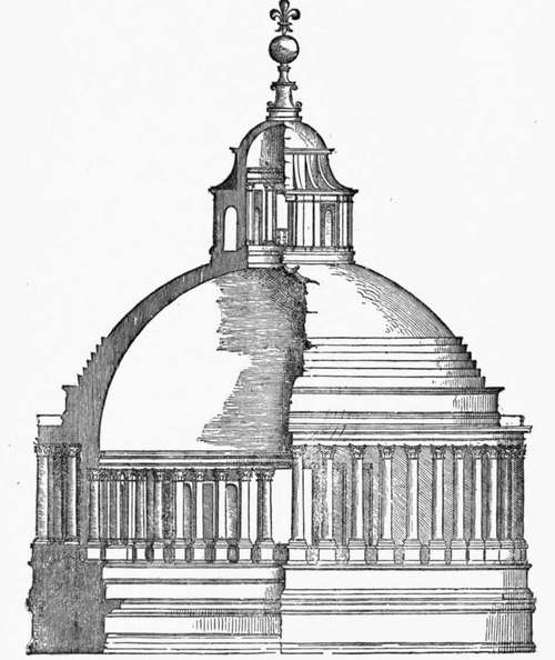 Bramante's dome for St. Peter's, from Serlio.