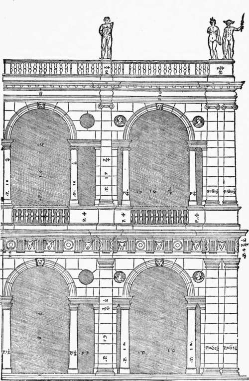 Part of the Portico of Vicenza, from Palladio's book.