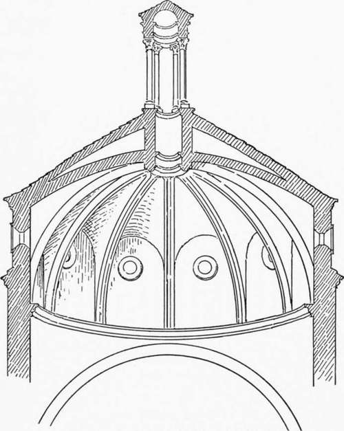 Section of vault of the Pazzi chapel.