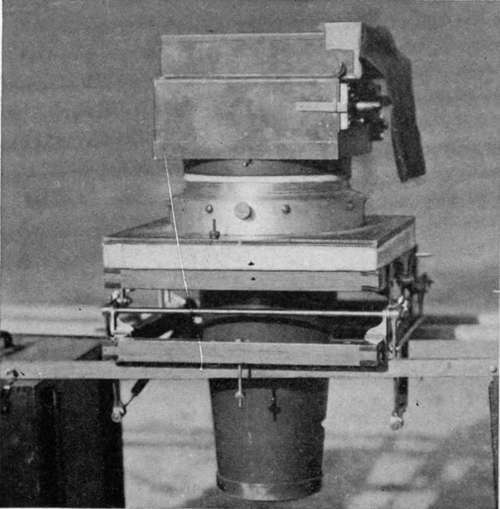 U. S. hand operated 18x34 centimeter plate camera on bell crank mount with rotating turret.