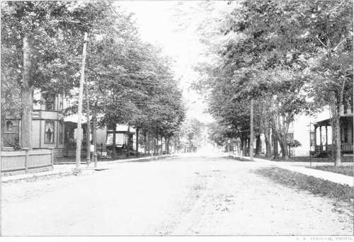 Street With Trees Planted Inside Walk.  Watertown, N. V.