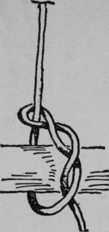 Timber hitch: cannot slip or jamb; easily loosed.