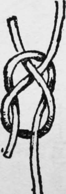 Weaver's knot or sheet bend, for joining small cords.