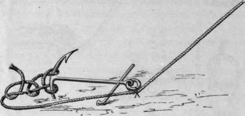 Attachment Of Rope To Anchor On Rocky Ground.