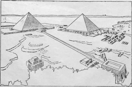 1st And 2nd Pyramids And Sphinx After Holschers Reconstruction