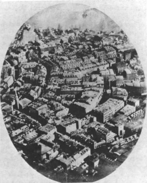 Aerial photo of Boston, Massachusetts, taken in 1860