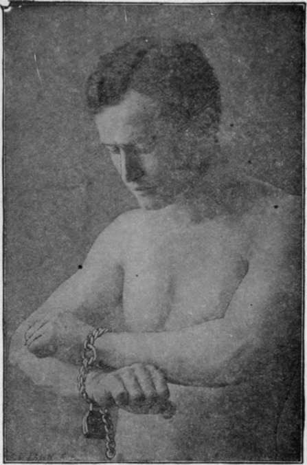 Houdini, as Chained and Handcuffed Before the Judges