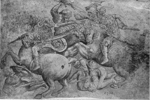 Early Flemish Drawing Of The Battle Of Anghiari