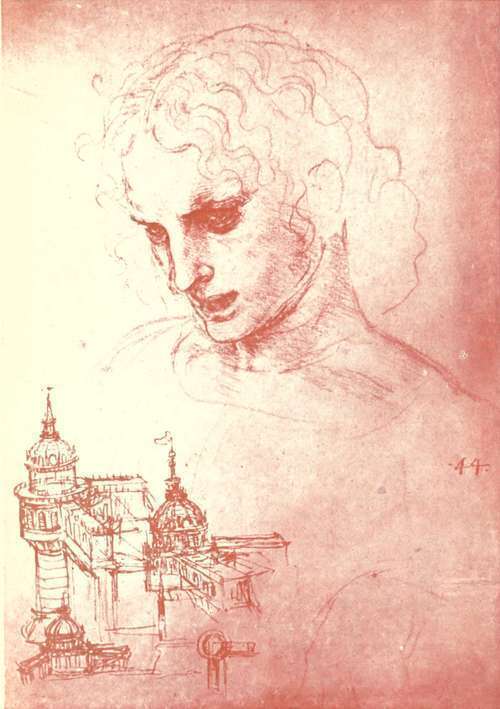 Study For The Head Of S. James And Architectural Drawing