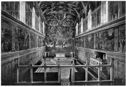 The Interior Of The Sistine Chapel.