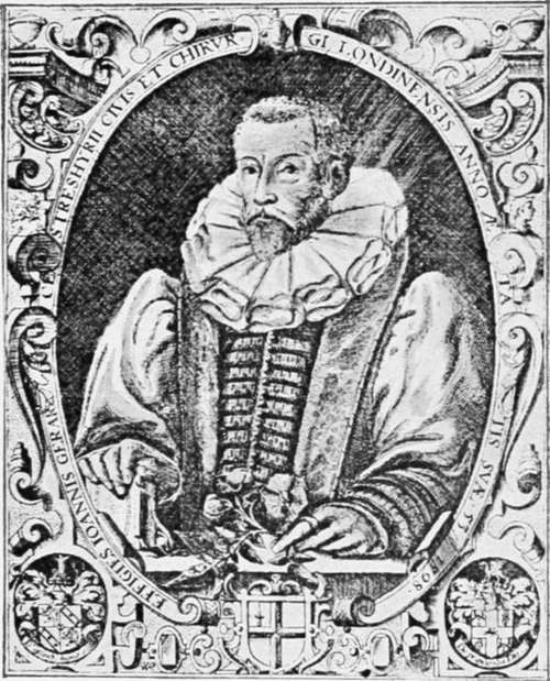 Gerard. from title page of his herbal, 1597.