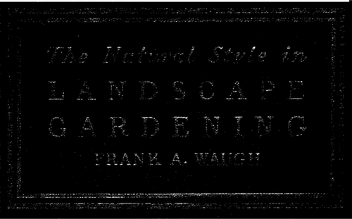 The Natural Style In Landscape Gardening.