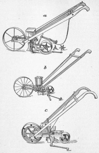 DIFFERENT FORMS OF HAND SEED DRILLS.