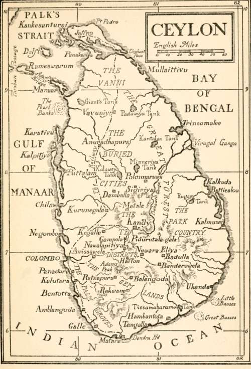 Sketch Map Of Ceylon.