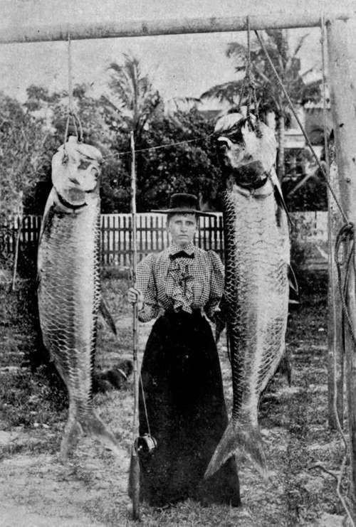 AN ANGLER AND HER CATCH.