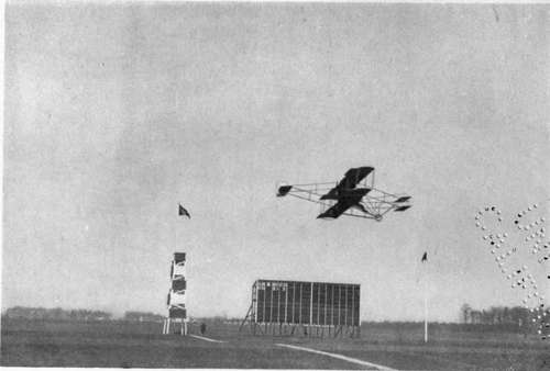 One of the new Curtiss biplanes in flight.
