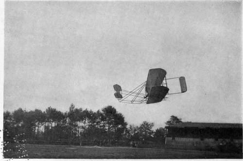 The Wright biplane that Wilbur Wright flew in France in 1908.